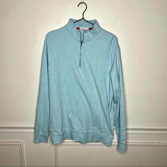Peter Millar Other - Peter Millar Light Blue 100% Cotton 1/4 Zip Pullover Mens M